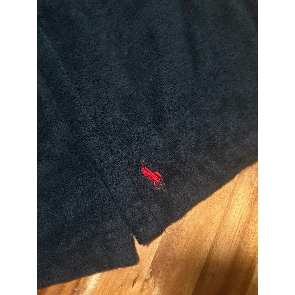 Polo Ralph Lauren Sauna Towel Bath Wrap Blue Hook & Loop Fastener Logo NWT